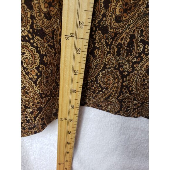 Jones New York Signature  Paisley pullover  Long Sleeve Shirt Brown Xlarge - Picture 5 of 7